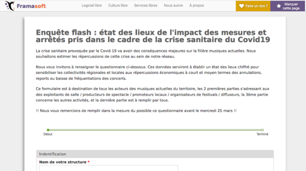 [Covid-19] Enquête flash auprès des adhérents